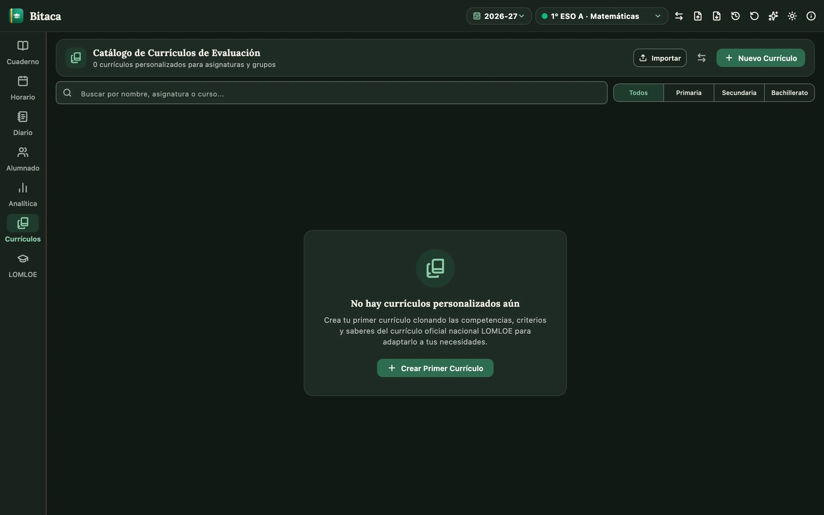 Catálogo de currículos de evaluación
